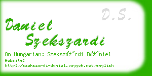 daniel szekszardi business card